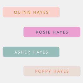 Fun Boho Colors Name Labels
