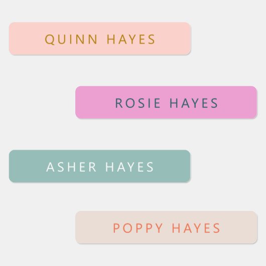 Fun Boho Colors Name Labels (Groep)