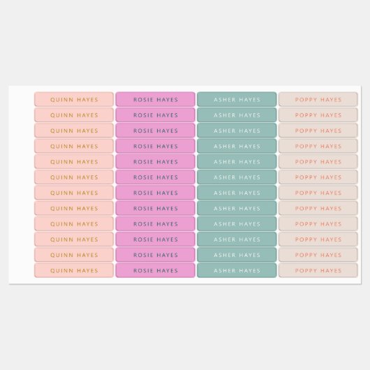 Fun Boho Colors Name Labels (Vel)