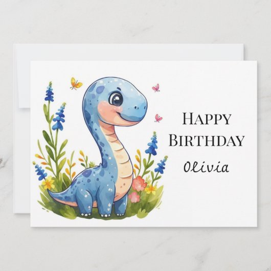 Fun Boho Dino Verjaardag Kaart (Voorkant)