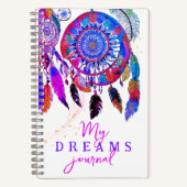 Fun Boho Paarse Roze Droom Catcher Meisje Waterver Notitieboek (Voorkant)