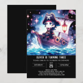 Fun Boho Pirate Verjaardag Kaart (Voorkant / Achterkant)