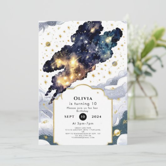 Fun Boho Space Verjaardag Kaart (Staand voorkant)