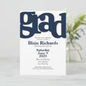 FUN BOLD Afstudeerfeest Uitnodiging (Staand voorkant)