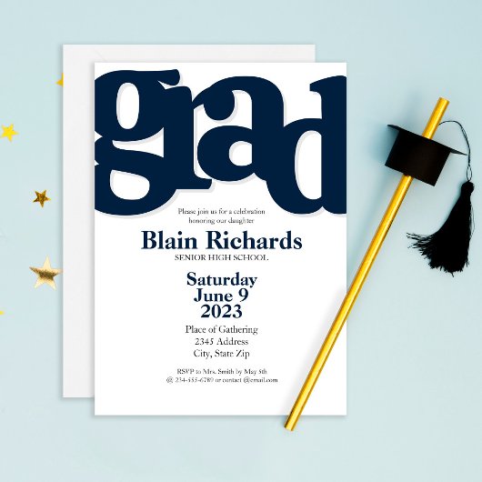 FUN BOLD Afstudeerfeest Uitnodiging