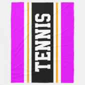 Fun Bold Athletic Bright Pink Black Tennis Stripes Fleece Deken (Voorkant)