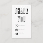 Fun bold bedankt social media Enclosure Kaart (Voorkant)