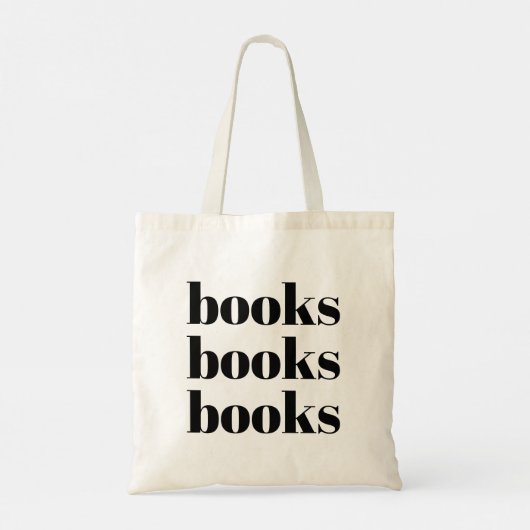 Fun Bold Black Typography Book Bag Tote Bag (Achterkant)