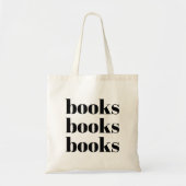Fun Bold Black Typography Book Bag Tote Bag (Voorkant)
