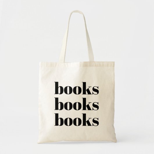 Fun Bold Black Typography Book Bag Tote Bag (Voorkant)