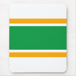 Fun Bold Bright Green White Sporty Stripes Muismat