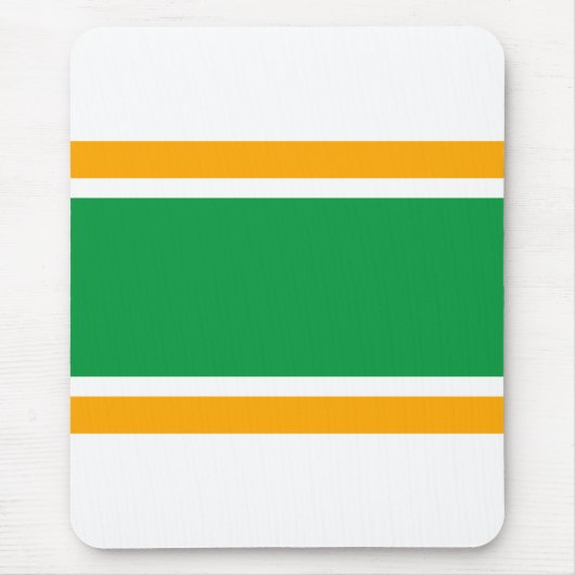 Fun Bold Bright Green White Sporty Stripes Muismat (Voorkant)