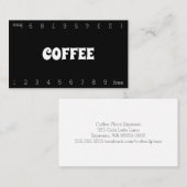 Fun Bold Double Number Loyalty Coffee Punch Card (Voorkant / Achterkant)