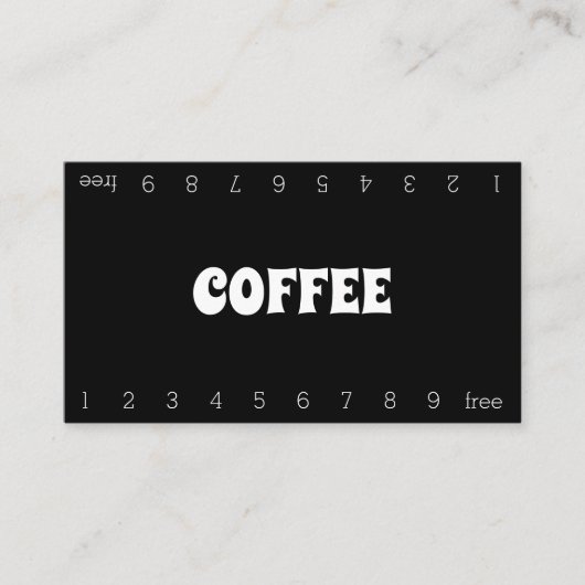 Fun Bold Double Number Loyalty Coffee Punch Card (Voorkant)
