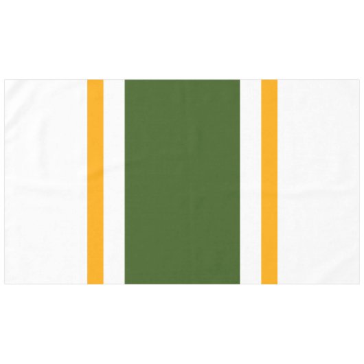 Fun Bold Forest Green Yellow White Racing Stripes Tafelkleed (Voorkant (Horizontaal))