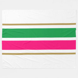 Fun Bold Helder Roze Kelly Groen Racing Stripes Fleece Deken