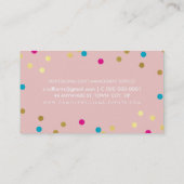 FUN BOLD KLEURRIJKE confetti cool goud roze blauw Visitekaartje (Achterkant)