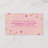 FUN BOLD KLEURRIJKE confetti cool goud roze blauw Visitekaartje (Achterkant)