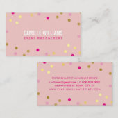 FUN BOLD KLEURRIJKE confetti cool goud roze blauw Visitekaartje (Voorkant / Achterkant)