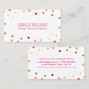 FUN BOLD KLEURRIJKE confetti cool goud roze blauw Visitekaartje
