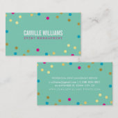 FUN BOLD KLEURRIJKE confetti goud roze blauwe munt Visitekaartje (Voorkant / Achterkant)