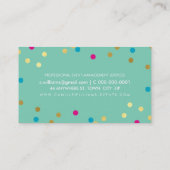 FUN BOLD KLEURRIJKE confetti goud roze blauwe munt Visitekaartje (Achterkant)