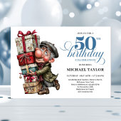 Fun Bold Man 50th Birthday Comedy Event Invite Kaart