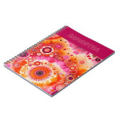 Fun Bold Orange Hot Pink Batik Circles Art Pattern Notitieboek (Linkerzijde)