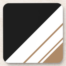 Fun Bold Sportieve Zwart Bruin Wit Racing Stripes Bier Onderzetter