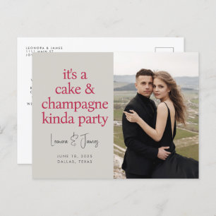 Fun Bold Typography Magenta Pink Weddenschap Save  Aankondigingskaart