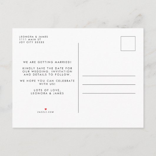 Fun Bold Typography Magenta Pink Weddenschap Save  Aankondigingskaart (Achterkant)