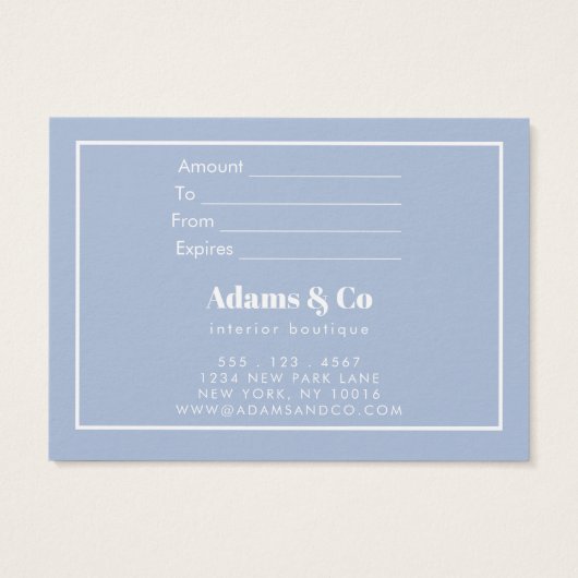 Fun Bold Typography Two Tone Cadeft Certificate Visitekaartje (Achterkant)