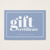 Fun Bold Typography Two Tone Cadeft Certificate Visitekaartje (Voorkant)