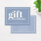 Fun Bold Typography Two Tone Cadeft Certificate Visitekaartje (Bureau)