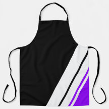 Fun Bold Zwart Paarse Offset Witte Racing Stripes