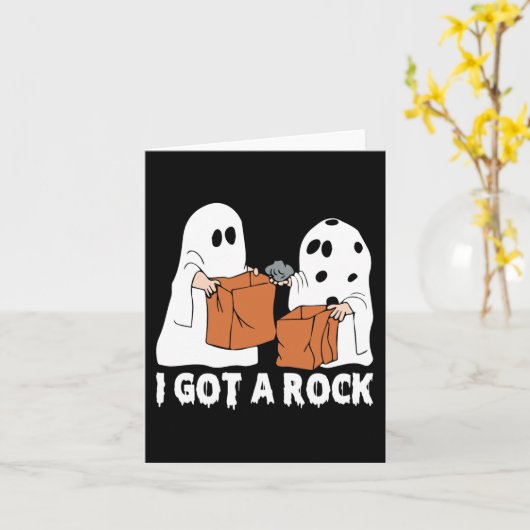 Fun Boo Ghost Scary Ik heb een Rock Halloween Kaart (Gele Bloem)