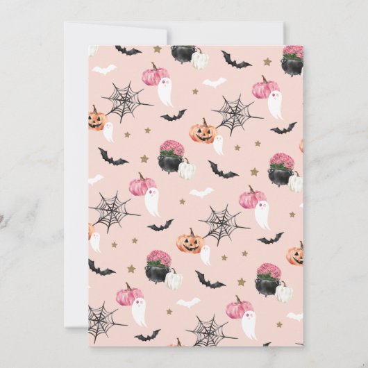 Fun Boo. Spooktaculaire halloween Birthday Party Kaart (Achterkant)