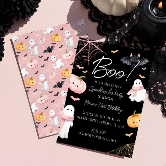 Fun Boo! Spooktacular Halloween Birthday Party Kaart