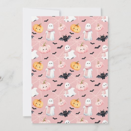 Fun Boo! Spooktacular Halloween Birthday Party Kaart (Achterkant)