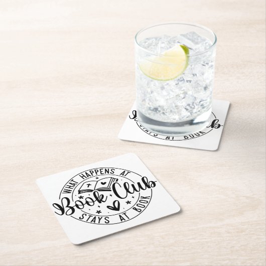 Fun Book Club ontwerp Kartonnen Onderzetters (Insitu)