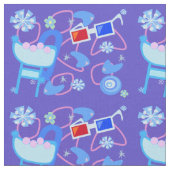 Fun Boomerangs 3-D Glasses Fifties Retro Pattern Stof (Close Up)