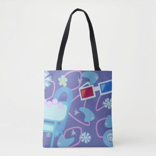 Fun Boomerangs 3-D Glasses Fifties Retro Pattern Tote Bag (Voorkant)