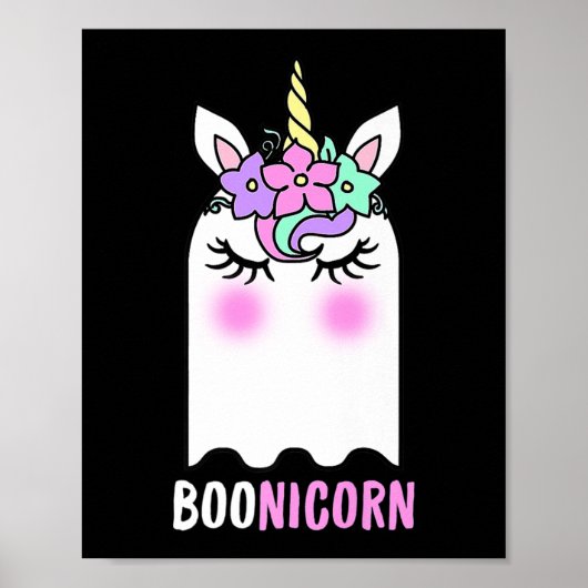 Fun Boonicorn Gift Ghost Unicorn Boo Retro Hwe Poster (Voorkant)