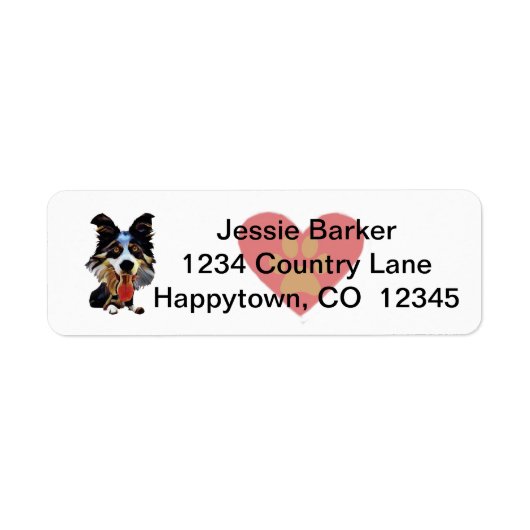 Fun Border Collie Return Address Label (Voorkant)