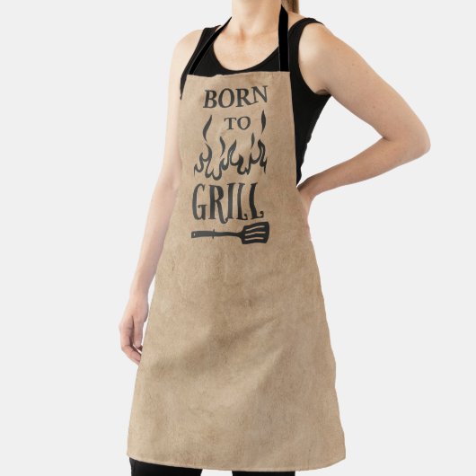 Fun Born To Grill Tan Black Grill BBQ Flame Schort (Insitu)