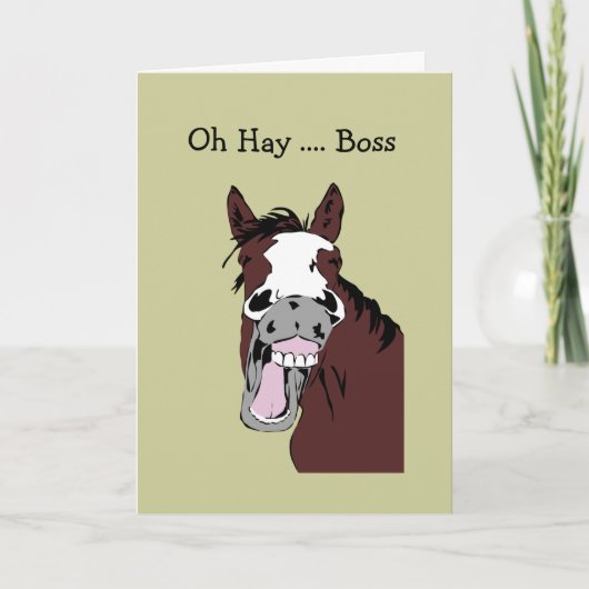 Fun Boss Birthday - Grote Dag tegen Paarden rond Kaart (Voorkant)