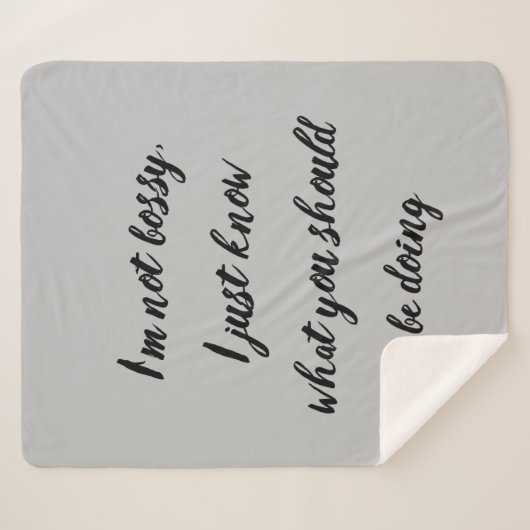 Fun Bossy Boss Quote Gezegde Sherpa Deken (Voorkant (horizontaal))
