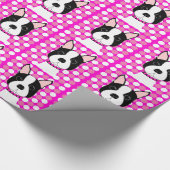 Fun Boston Terrier Wrapping Paper Cadeaupapier (Hoek)