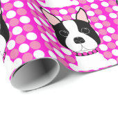Fun Boston Terrier Wrapping Paper Cadeaupapier (Rol Hoek)