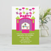 Fun Bounce House Birthday Party Kaart (Staand voorkant)